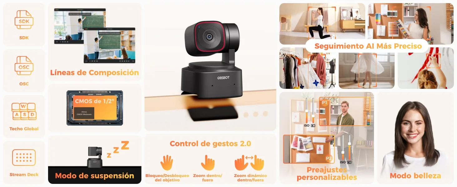 banner completo de caracteristicas obsbot tiny 2 lite
