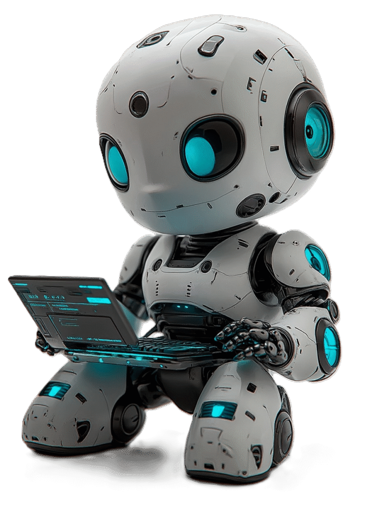 6 un robot haciendo una pagina web gratis con dominio propio